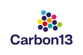 Carbon13 logo with a cluster of multicolored dots above the text