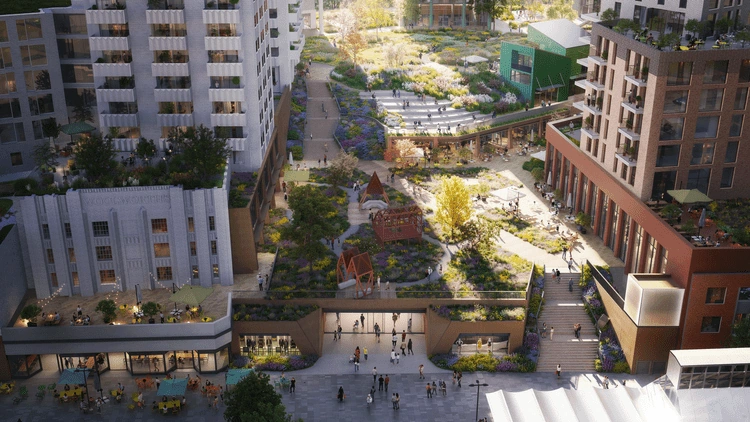 Architectural render of a planned development in Lewisham